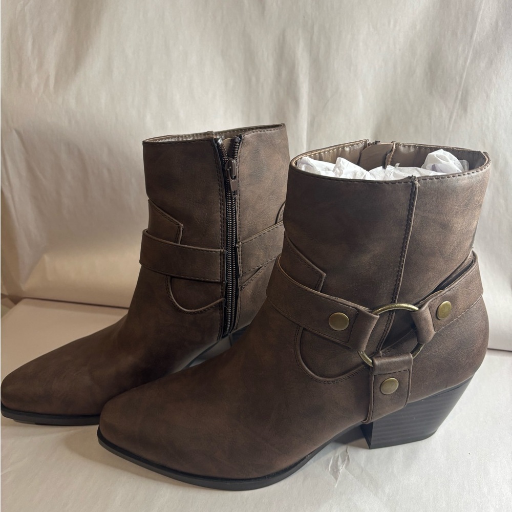 Indigo Dark Brown Ankle Booties